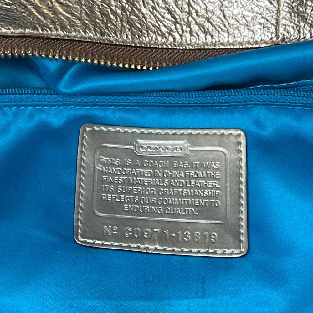 Coach Poppy Metallic Gold Leather Jazzy Satchel Bag 2009. COA included
